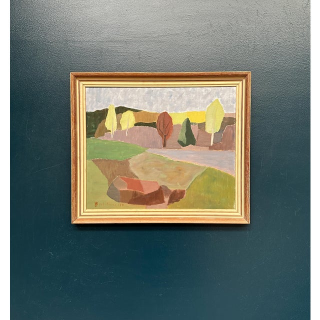 Carl‑einar Andersson, Trees and Fields, 1959, Oil on Panel, Framed For Sale - Image 16 of 18