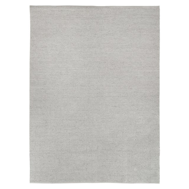 Silver Rhue Hand loom Wool/Cotton Silver Rug-6'x9" For Sale - Image 8 of 8