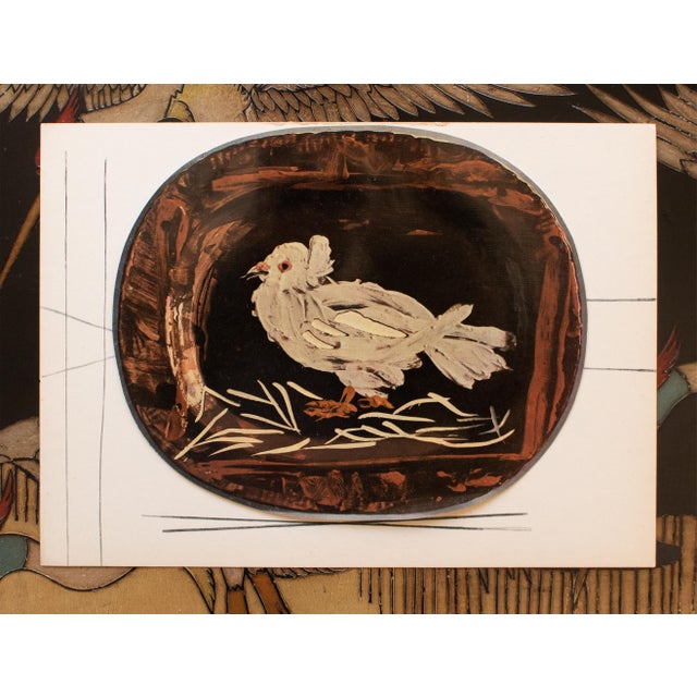 Pablo Picasso 1955 Swiss Print of Picasso's Ceramic Platter, "Dove" For Sale - Image 4 of 7