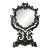 Vintage Ornate Victorian Style Cast Iron Adjustable Vanity Tabletop Mirror Mid-Century For Sale