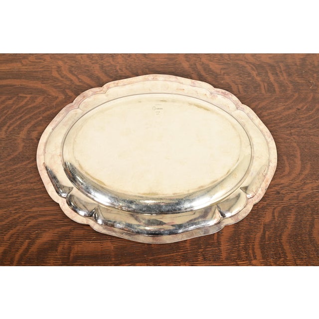 Metal Tiffany & Co. Antique English Victorian Silverplate Serving Tray For Sale - Image 7 of 10