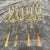 Vintage Mid-Century Dirilyte "Regal" Flatware Set - Solid Golden Bronze - Large 115-Piece Service Assortment With Original 2-Tier Wood Chest For Sale - Image 11 of 12
