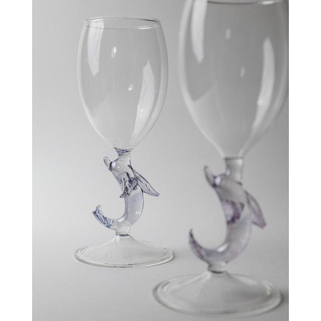 Vintage Wine Glasses in Murano Glass, 1980s, Set of 2 For Sale - Image 9 of 11