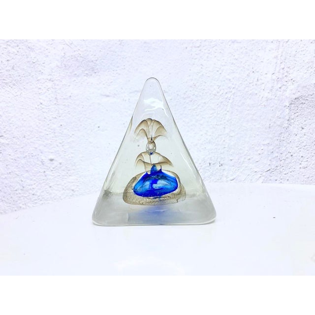 Gold Glass Pyramid Paperweight by Pavel Molnar, 1980s For Sale - Image 8 of 8