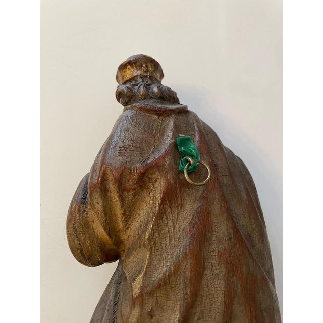 Brown Carved Wood Figure of St. Joachim For Sale - Image 8 of 11