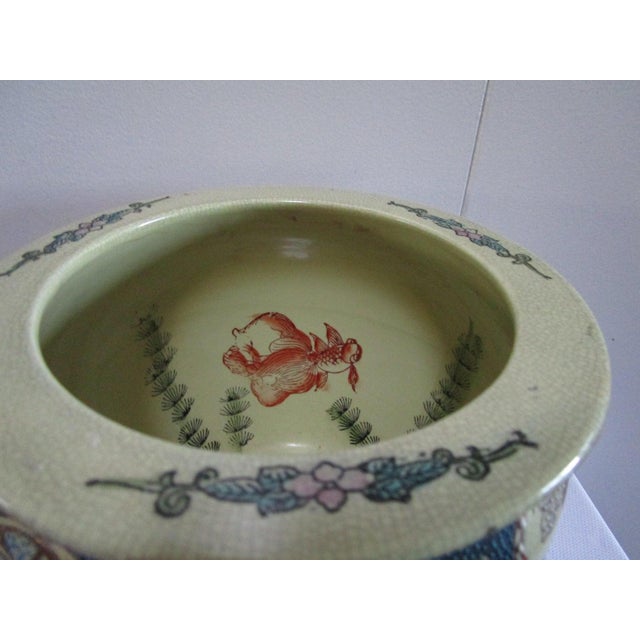 1940s 20th Century Famille Rose Gilt Jardiniere, Carp Fish For Sale - Image 5 of 6