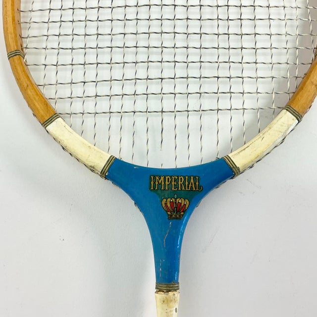 Wood Mid-Century Boho Chic Vintage Badminton Rackets - Set of 2. For Sale - Image 7 of 10