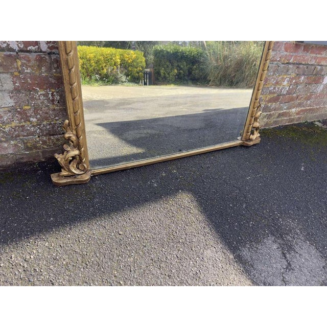 Large Antique English Rope Twist Framed Mirror, 19th Century For Sale - Image 4 of 6