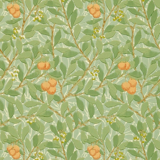 Morris & Co Arbutus Wallpaper in Artichoke/Loden For Sale