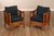 High Quality American Made Pair Of Stickley Harvey Ellis Collection Mission Oak Lounge Chairs Featuring Classic Inlay...