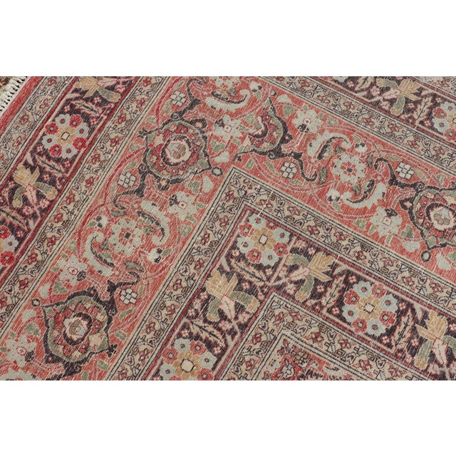 Antique Haji Jalili Tabriz Rug With Ivory Field and Fine Medallion Design 12'8 X 17'7 For Sale - Image 16 of 16