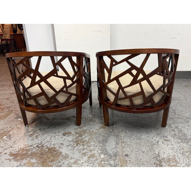 2010s Crate & Barrel Ankara Lounge Chairs, Pair For Sale - Image 5 of 12