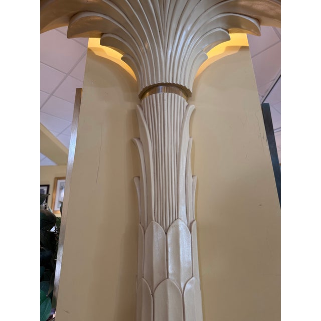 Vintage Mid-Century Hollywood Regency Palm Tree Torchiere Wall Lamps After Serge Roche - A Pair For Sale - Image 9 of 11