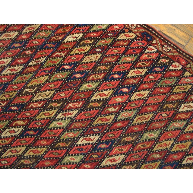 1930s 1930s Red Geometric Antique n.w. Persian Rug 3'4" X 5'7" Handknotted Wool Carpet For Sale - Image 5 of 6