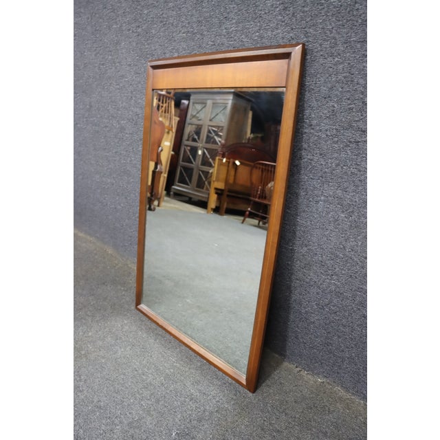 Mid-Century Modern Mid-Century Modern Walnut Framed Mirror For Sale - Image 3 of 6