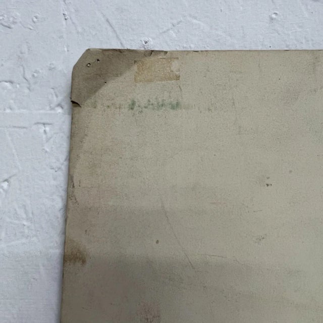 Paper 1960s Cool Blue Watercolor Ink on Paper Mod Interior Butterfly Chair + Pendant For Sale - Image 7 of 10