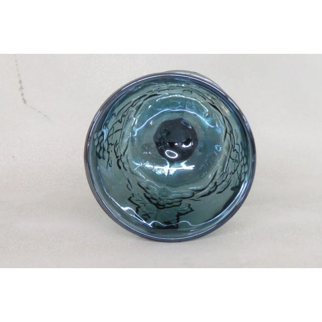Mid-Century Modern Indiana Carnival Glass Harvest Grape Blue Iridescent Footed Sugar Bowl For Sale - Image 3 of 8