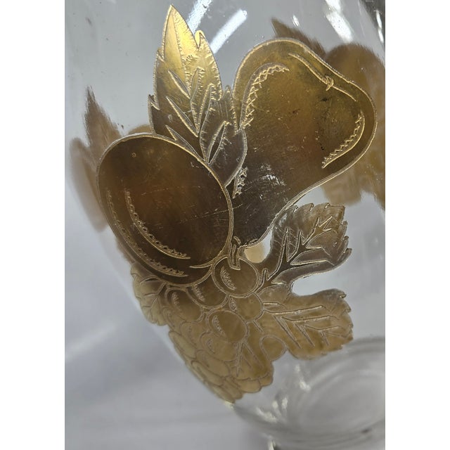 Mid 20th Century Christmas Golden Fruit Pitcher For Sale - Image 9 of 13