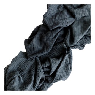 Organic Cotton Table Runner - Charcoal For Sale