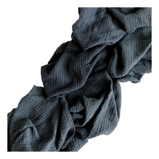Organic Cotton Table Runner - Charcoal For Sale