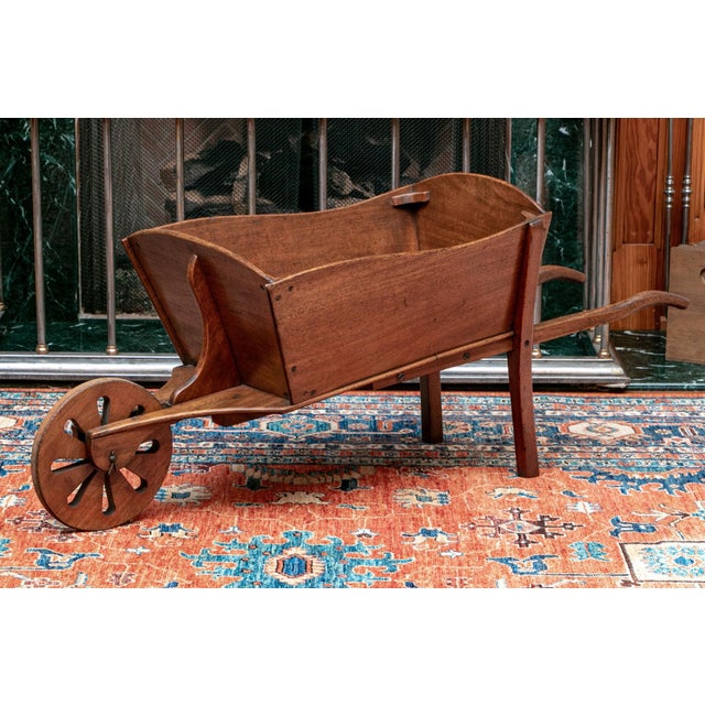 Antique French Walnut Child’s Garden Wheelbarrow For Sale - Image 4 of 16