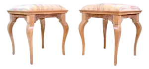 Vintage French Country Birch Stools or Benches