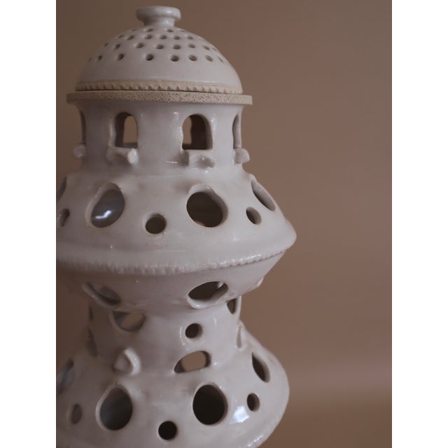 Asian Ceramic Pagoda Lantern Lamp by Artist Scarlett Pons For Sale - Image 3 of 9