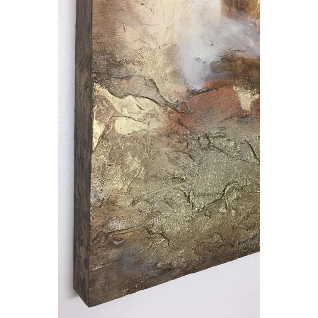 2010s "Portal (#9 in Series)" Original Abstract Modern Neutral Art Metallic Landscape Painting For Sale - Image 5 of 6