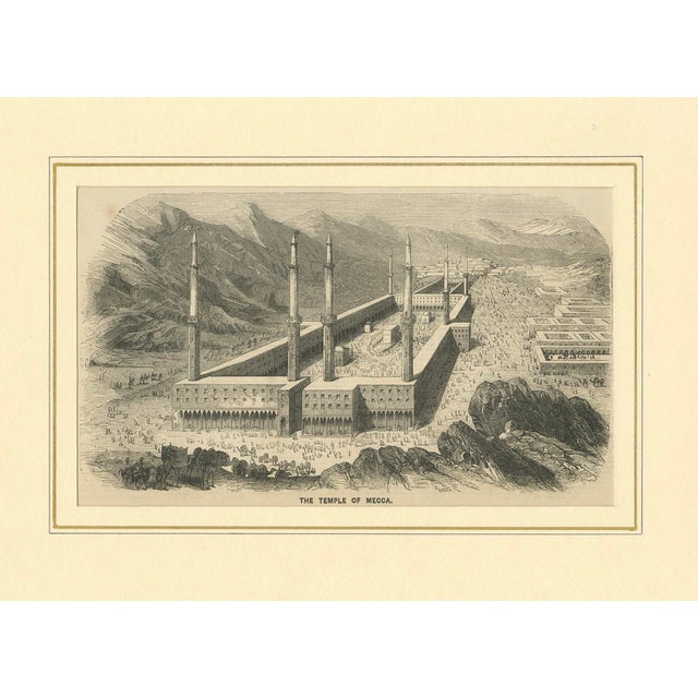 Antique Engraving of the Great Mosque of Mecca with Kaaba, 1850s, Print For Sale - Image 10 of 13