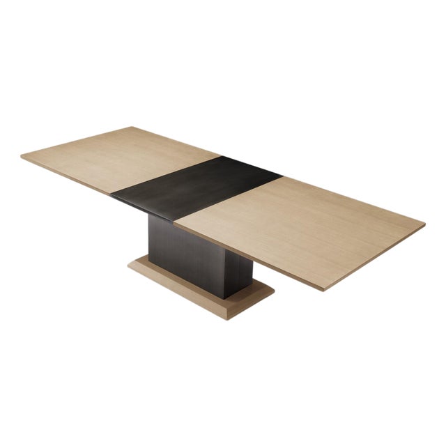Modern Greg Sheres Style Oak and Bronze Extension Dining Table For Sale