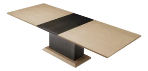 Modern Greg Sheres Style Oak and Bronze Extension Dining Table