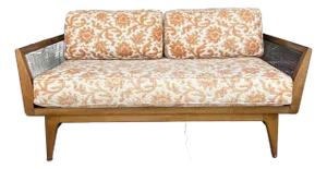 Mid Century Modern Bertha Schaeffer Sofa for Singer & Sons Loveseat