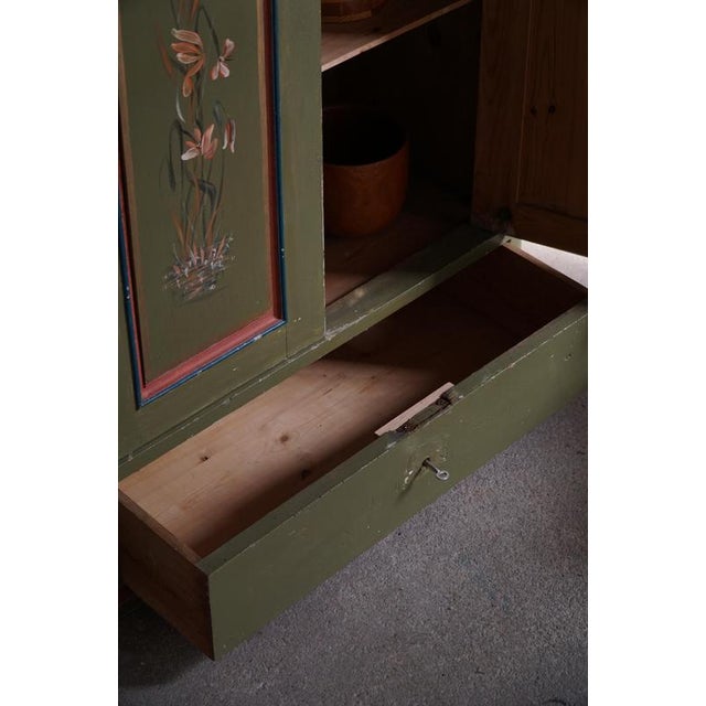Antique Danish Painted Cabinet with Floral Motifs, 1800s For Sale - Image 16 of 18
