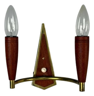 Danish Modern, Teak, Brass, Wall Light, Denmark, 1960s