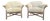 McGuire Rattan Lounge Chairs With Upholstered Seats - A Pair For Sale