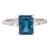 2.3ct London Blue Topaz Ring with Earth Mined Diamonds in Solid 14K Gold EM 8x6mm For Sale
