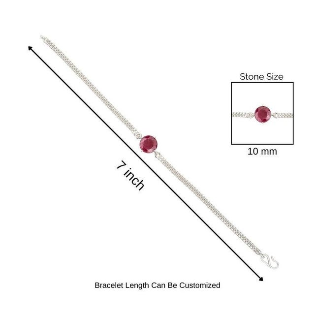 Certified Minimalist 4.9 Ct Ruby Solitaire Bracelet in 925 Sterling Silver For Sale - Image 11 of 13