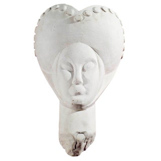 1940s Vintage French Plaster Head Model For Sale