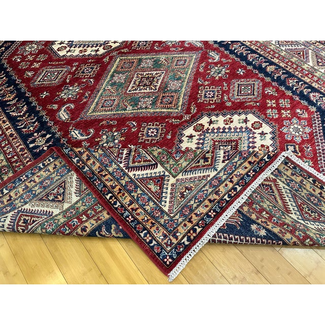 1990s Hand Knotted Kazak Rug - 8′4″ × 10′2″ For Sale - Image 10 of 10