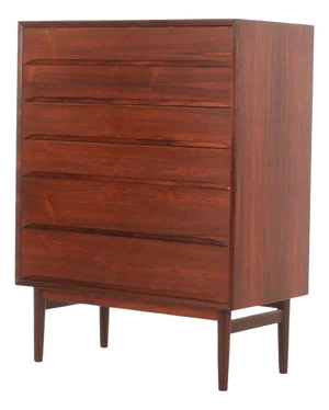 Danish Modern Six Drawer Highboy Dresser in Rosewood
