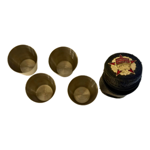 Vintage 4-Pc Nesting Vodka Shot Set With October Revolution Case