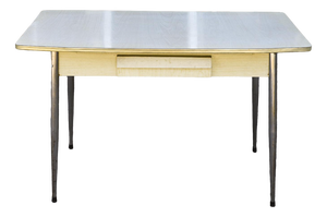 Kitchen Table with White Formica Top and Leveler, Italy, 1970s