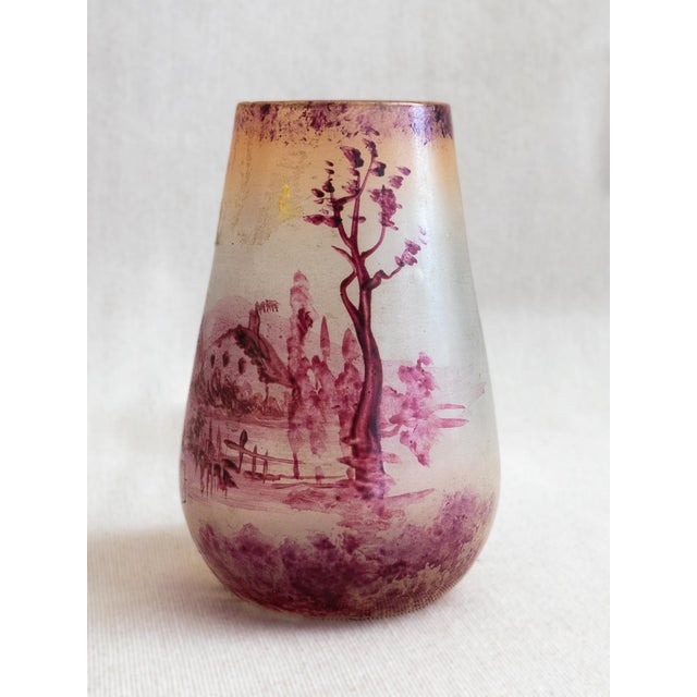Art Nouveau Laignelet Pink Glass Vase, 1890s For Sale - Image 3 of 18