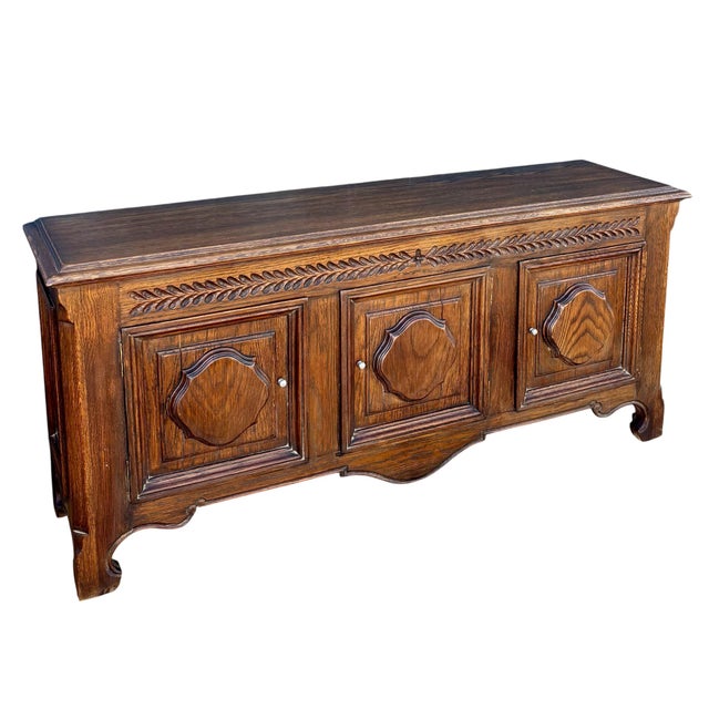 Spanish Renaissance Revival Oak Sideboard with Three Doors, 1930s For Sale - Image 13 of 13