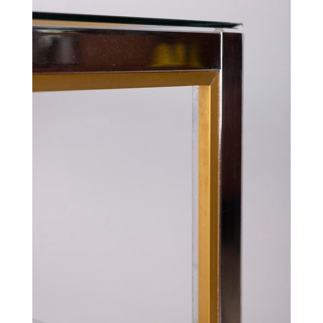 Gold Vintage Metal and Glass Shelf by Renato Zevi, 1970s For Sale - Image 8 of 9