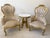Victorian Style Tufted Gold Upholstered Pair of Parlor Chairs Vintage For Sale - Image 10 of 10
