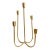 Tabletop Goldtone Textured Metal 5 Candle Tiered Candelabra For Sale