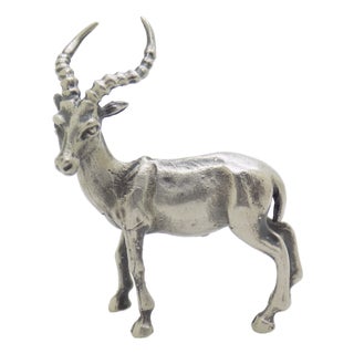 Vintaga Italian Handmade Silver Ibex Figurine, Tuscany, Italy, 1970s For Sale