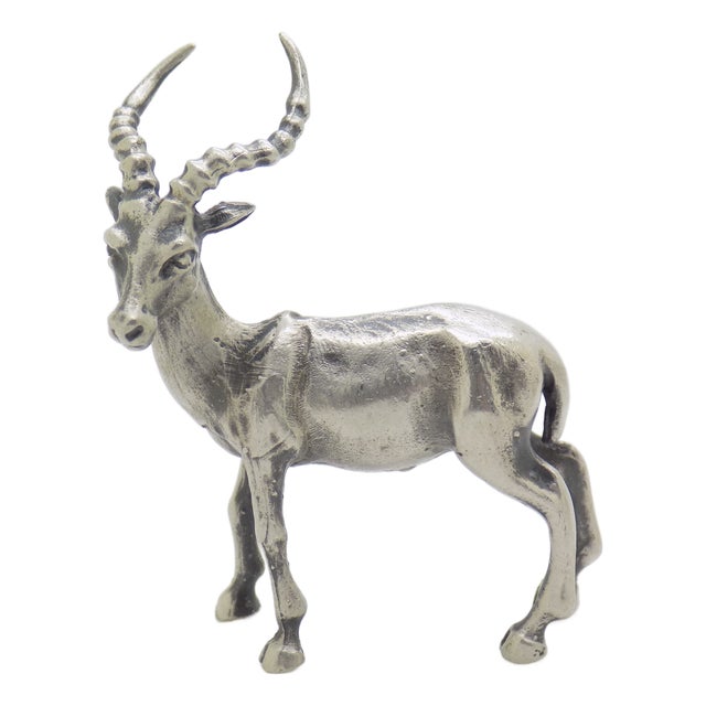 Vintaga Italian Handmade Silver Ibex Figurine, Tuscany, Italy, 1970s For Sale