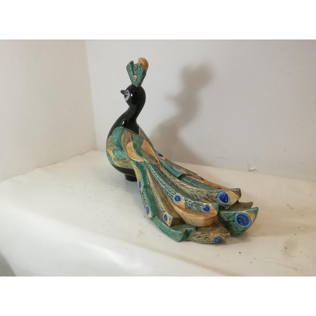 1980s Ceramic Peacock by Selim for Goebel, West Germany, 1984 For Sale - Image 5 of 12